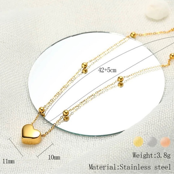 SOLD OUT 18K Gold Plated Stainless Steel Heart Necklace - Picture 2 of 5